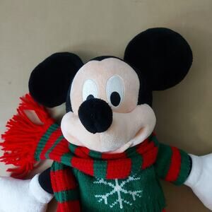 Disney Mickey Mouse Signature Christmas Plush Toy 18" Holiday Winter Gifts Toys
